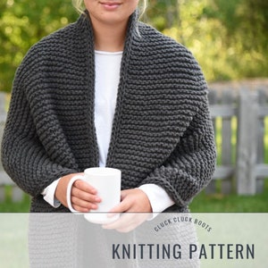 RIETBROCK Blanket Wrap Knitting PATTERN | Knit Shawl | Easy Wrap | Chunky Knit Wrap | Blanket Shawl